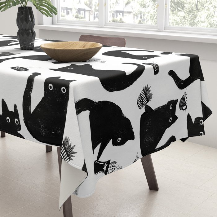 Bad Cats Knocking Stuff Over Tablecloth Gallery Image 3