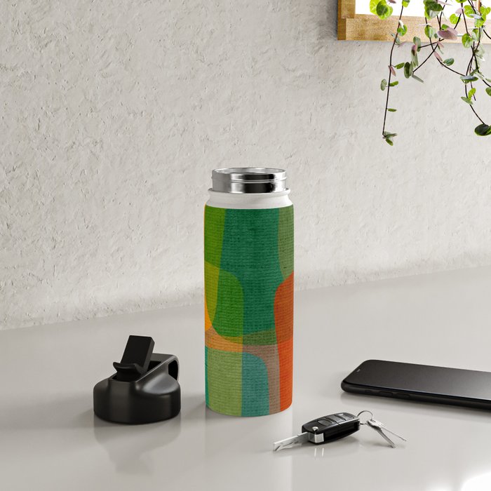 Modern Colorful MidCentury Abstract Water Bottle Gallery Image 4