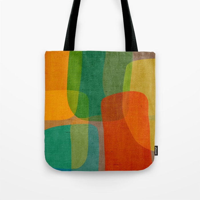 Modern Colorful MidCentury Abstract Tote Bag Gallery Image 1