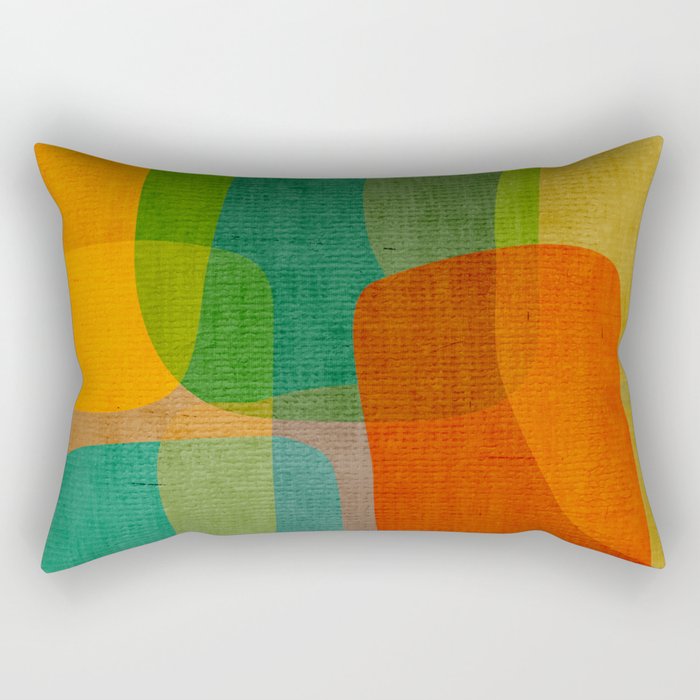 Modern Colorful MidCentury Abstract Rectangular Pillow Gallery Image 2