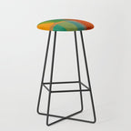 Modern Colorful MidCentury Abstract Stool Gallery Image 1