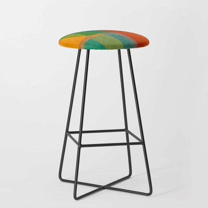 Modern Colorful MidCentury Abstract Stool Gallery Image 1