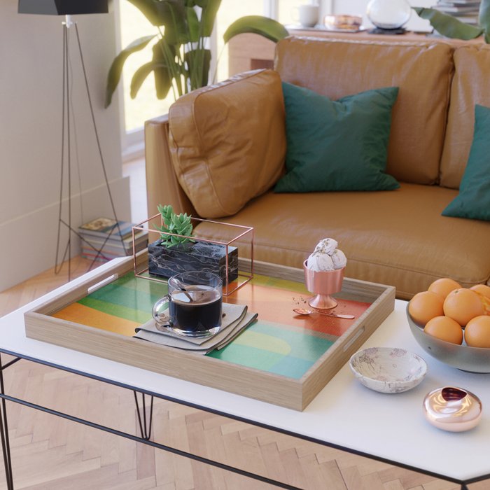 Modern Colorful MidCentury Abstract Serving Tray Gallery Image 2