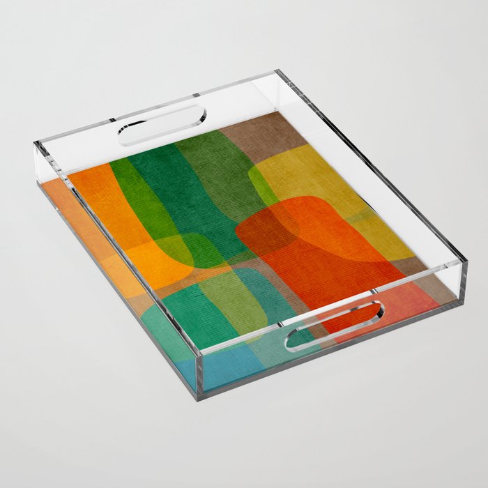 Modern Colorful MidCentury Abstract Acrylic Tray Gallery Image 1
