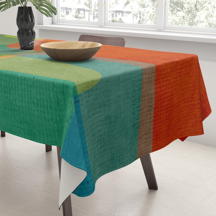 Modern Colorful MidCentury Abstract Tablecloth Gallery Image 3