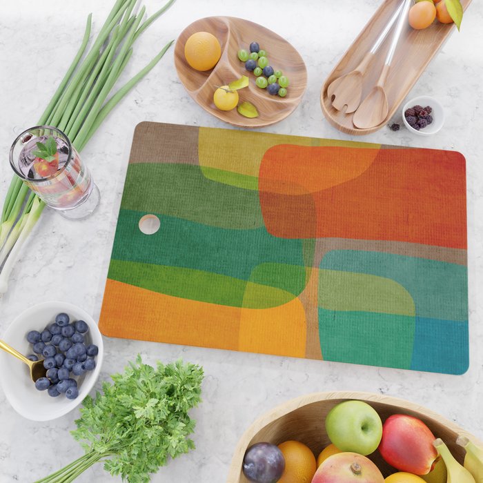 Modern Colorful MidCentury Abstract Cutting Board Gallery Image 2