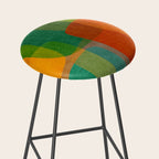 Modern Colorful MidCentury Abstract Stool Gallery Image 2