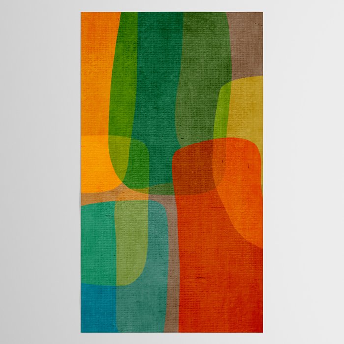 Modern Colorful MidCentury Abstract Tablecloth Gallery Image 2