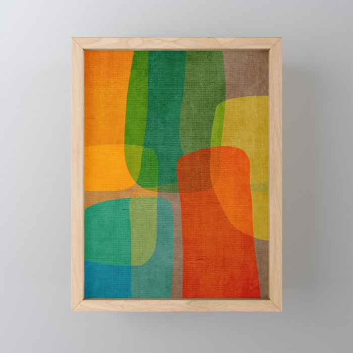 Modern Colorful MidCentury Abstract Mini Art Print Gallery Image 1