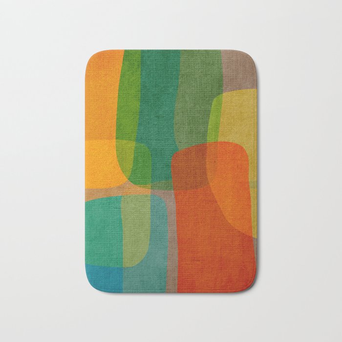 Modern Colorful MidCentury Abstract Bath Mat Gallery Image 1
