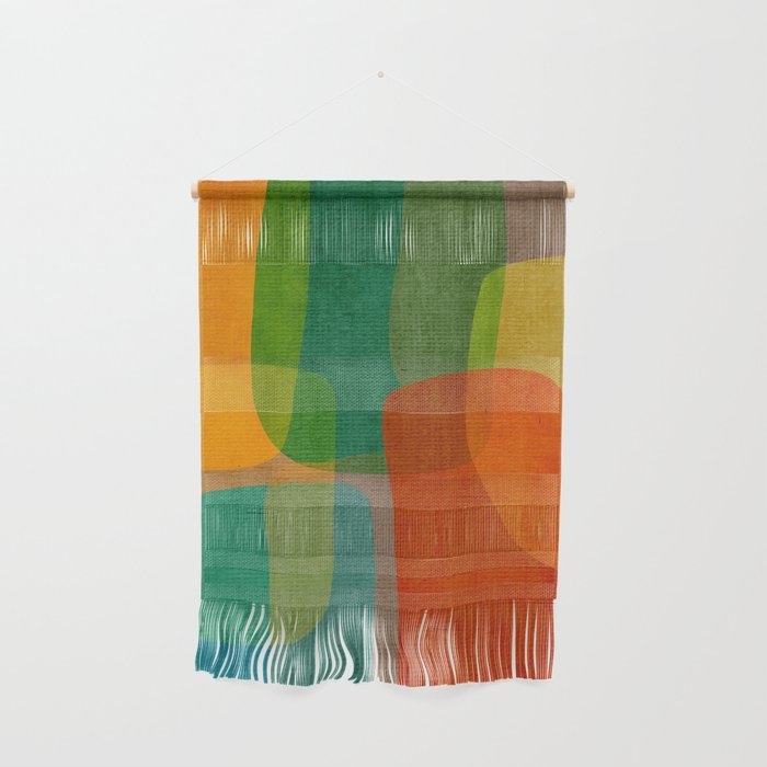 Modern Colorful MidCentury Abstract Wall Hanging Gallery Image 1