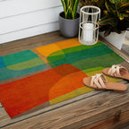 Modern Colorful MidCentury Abstract Outdoor Rug Gallery Image 2