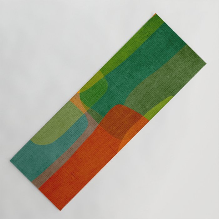 Modern Colorful MidCentury Abstract Yoga Mat Gallery Image 1