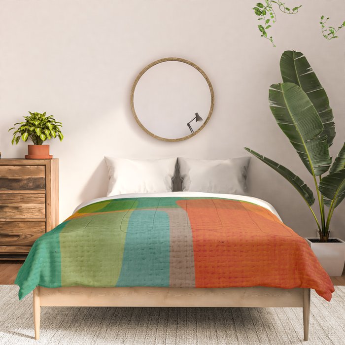 Modern Colorful MidCentury Abstract Comforter Gallery Image 3