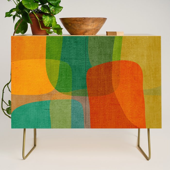 Modern Colorful MidCentury Abstract Credenza Gallery Image 1
