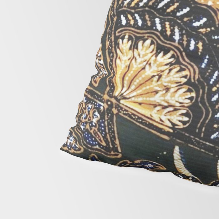 Vintage Indonesian Batik Print With Fan Pillow Sham Gallery Image 4