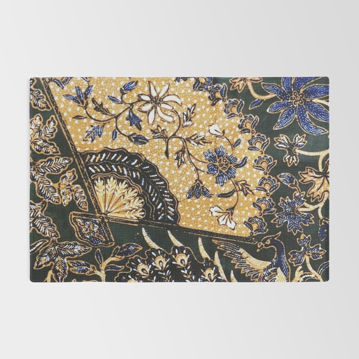 Vintage Indonesian Batik Print With Fan Rug Gallery Image 2