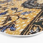 Vintage Indonesian Batik Print With Fan Bath Mat Gallery Image 3