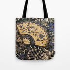 Vintage Indonesian Batik Print With Fan Tote Bag Gallery Image 1