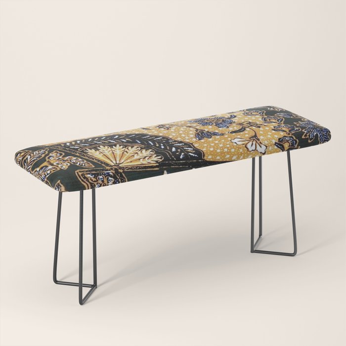 Vintage Indonesian Batik Print With Fan Bench Gallery Image 1