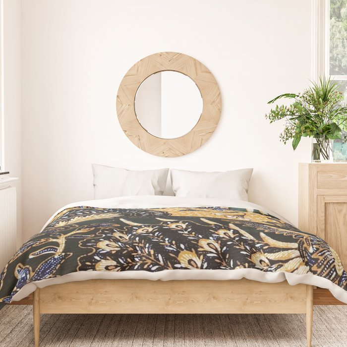 Vintage Indonesian Batik Print With Fan Duvet Cover Gallery Image 3