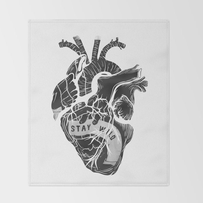 Heart (stay wild) Throw Blanket Gallery Image 2