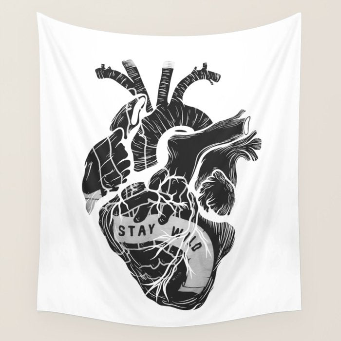 Heart (stay wild) Wall Tapestry Gallery Image 4