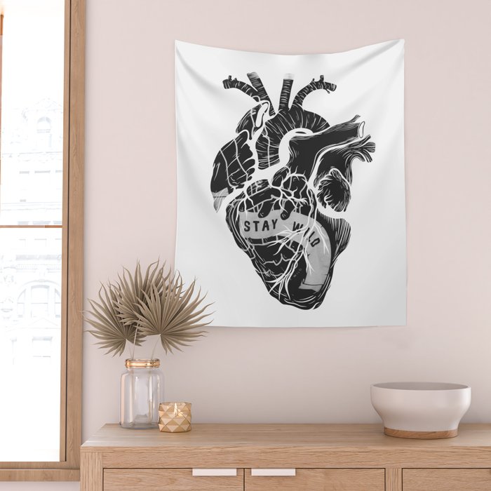 Heart (stay wild) Wall Tapestry Gallery Image 2