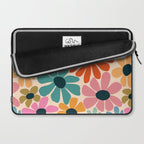 Retro Fun Floral - Rainbow color Laptop Sleeve Gallery Image 2