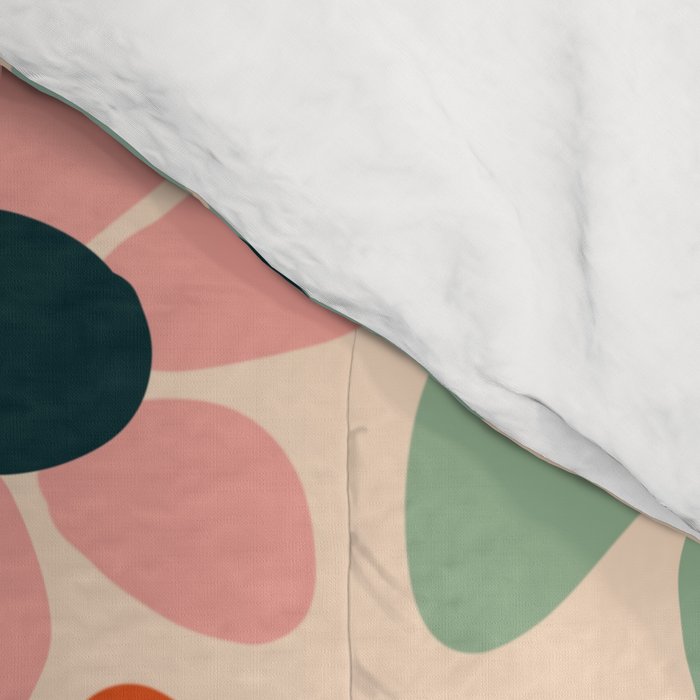 Retro Fun Floral - Rainbow color Comforter Gallery Image 4