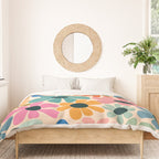 Retro Fun Floral - Rainbow color Duvet Cover Gallery Image 3
