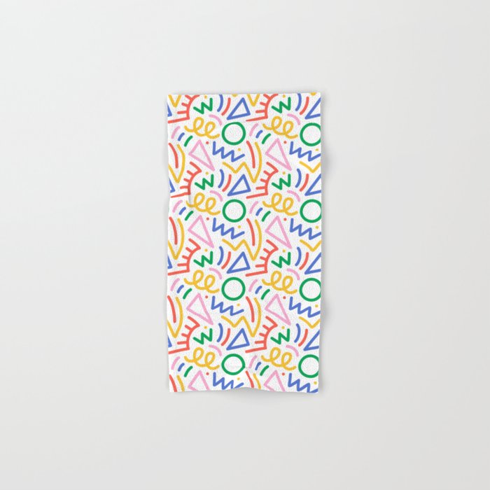 Fun colorful abstract line doodle art pattern Bath Towel Gallery Image 1