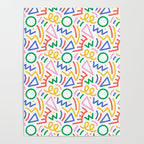 Fun colorful abstract line doodle art pattern Poster Gallery Image 4