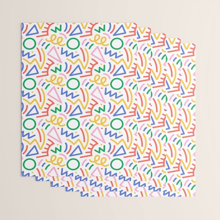 Fun colorful abstract line doodle art pattern Wrapping Paper Gallery Image 3