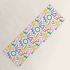 Fun colorful abstract line doodle art pattern Yoga Mat Gallery Image 1