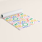 Fun colorful abstract line doodle art pattern Yoga Mat Gallery Image 2