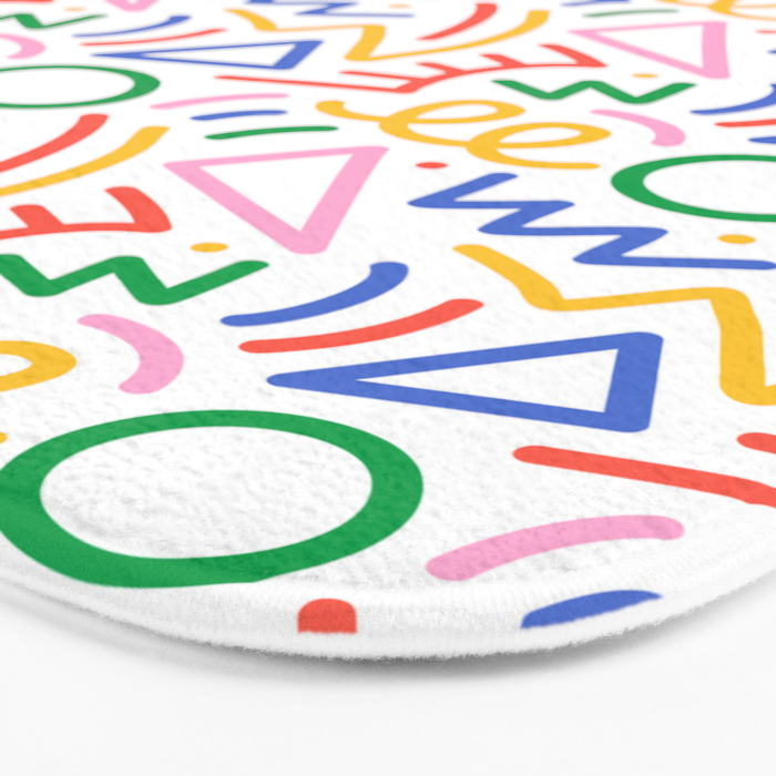 Fun colorful abstract line doodle art pattern Bath Mat Gallery Image 3