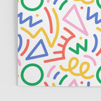 Fun colorful abstract line doodle art pattern Poster Gallery Image 3