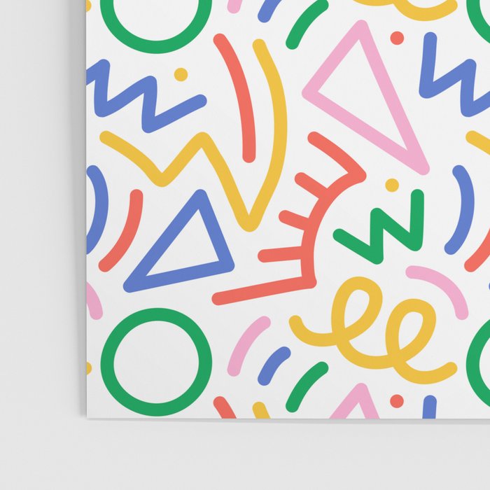 Fun colorful abstract line doodle art pattern Poster Gallery Image 3