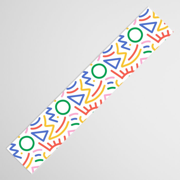 Fun colorful abstract line doodle art pattern Table Runner Gallery Image 3