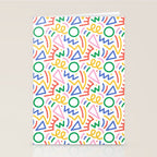 Fun colorful abstract line doodle art pattern Stationery Card Gallery Image 2