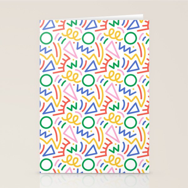 Fun colorful abstract line doodle art pattern Stationery Card Gallery Image 2