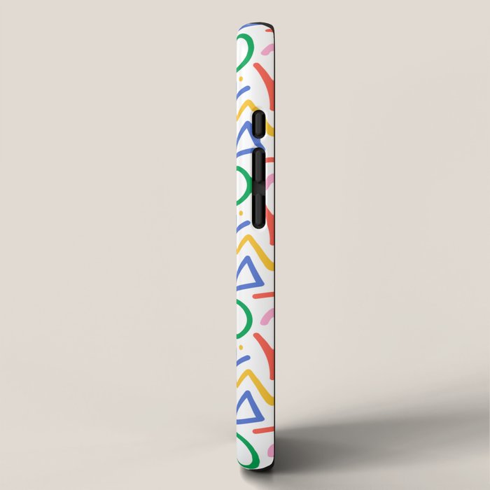 Fun colorful abstract line doodle art pattern iPhone Case Gallery Image 2