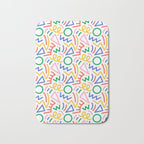 Fun colorful abstract line doodle art pattern Bath Mat Gallery Image 1