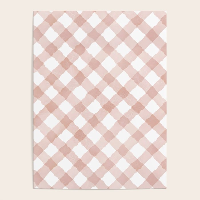 Hand Painted Pink Festive Gingham Theme Poster Gallery Image 4