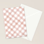 Hand Painted Pink Festive Gingham Theme Stationery Card Gallery Image 2