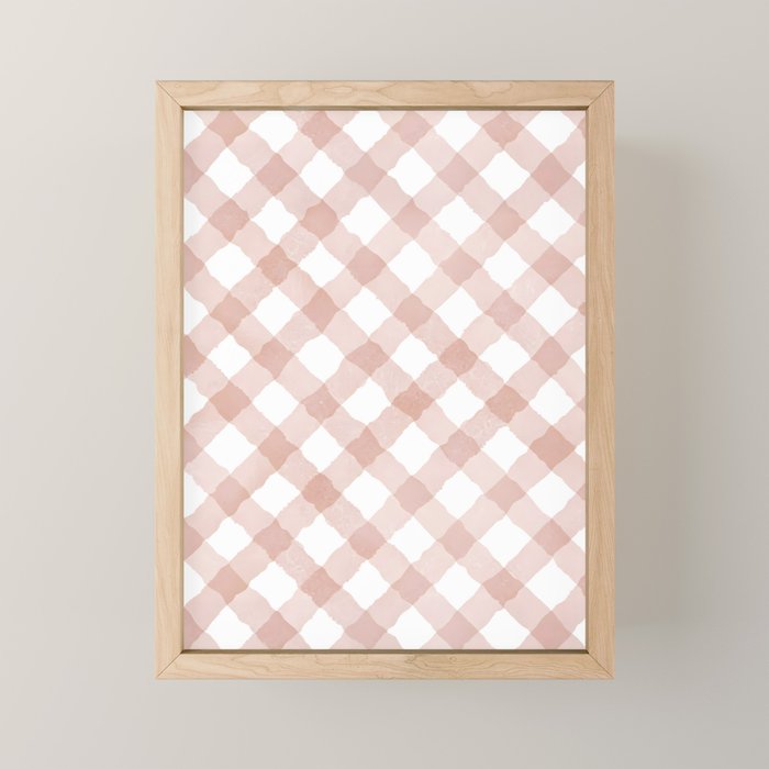Hand Painted Pink Festive Gingham Theme Mini Art Print Gallery Image 1