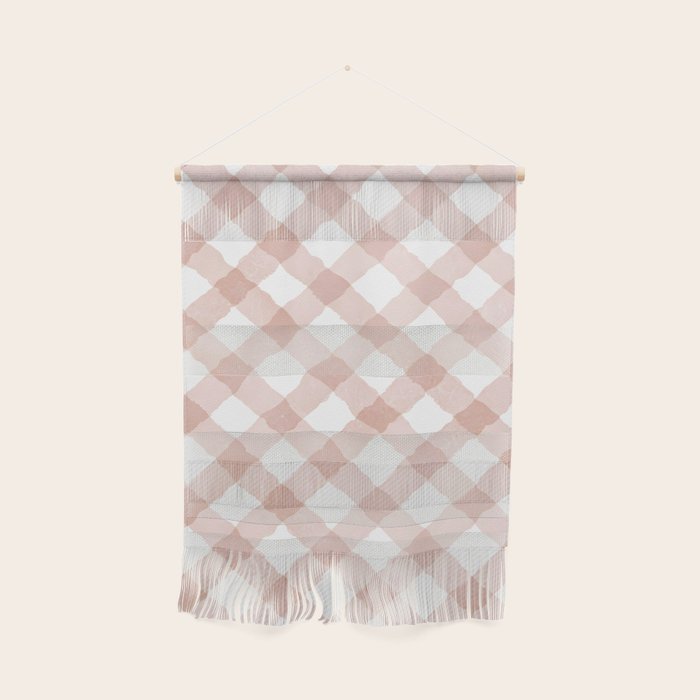 Hand Painted Pink Festive Gingham Theme Wall Hanging Gallery Image 1