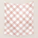 Hand Painted Pink Festive Gingham Theme Wall Tapestry Gallery Image 4