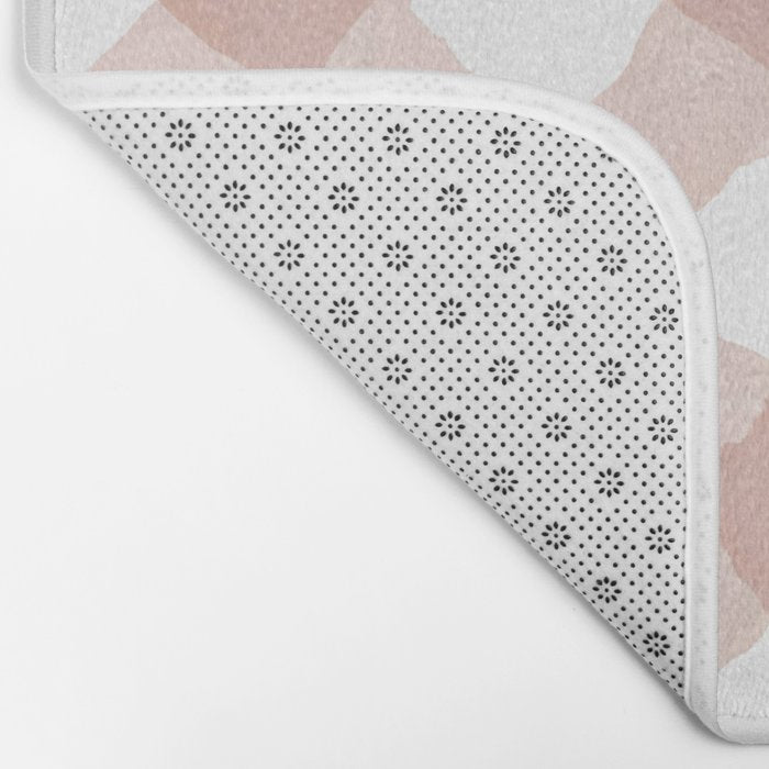 Hand Painted Pink Festive Gingham Theme Bath Mat Gallery Image 2